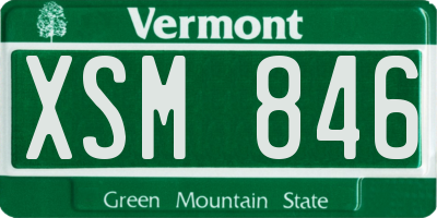 VT license plate XSM846