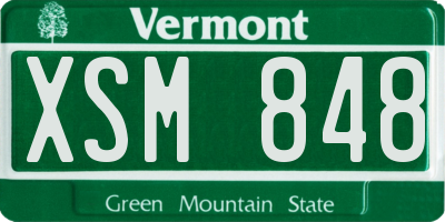 VT license plate XSM848
