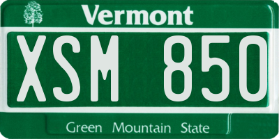 VT license plate XSM850