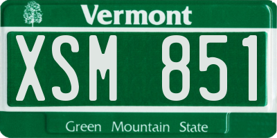 VT license plate XSM851