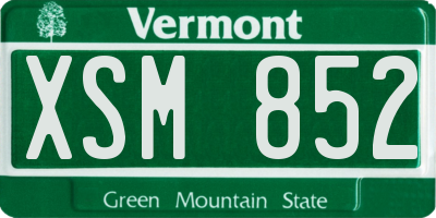 VT license plate XSM852