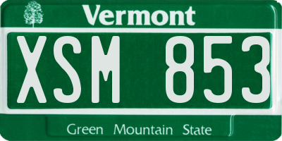 VT license plate XSM853