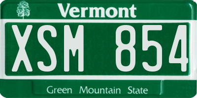 VT license plate XSM854