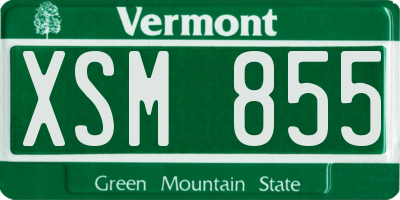 VT license plate XSM855