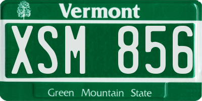 VT license plate XSM856