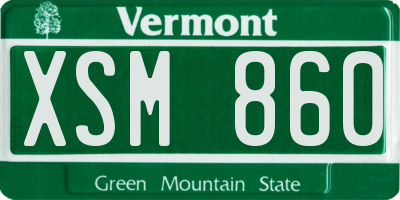 VT license plate XSM860