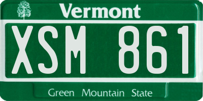 VT license plate XSM861