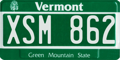 VT license plate XSM862