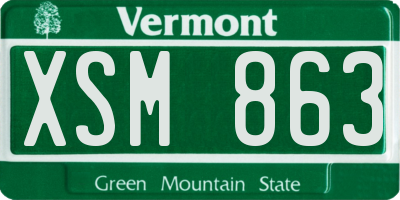 VT license plate XSM863