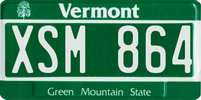 VT license plate XSM864