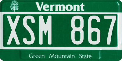 VT license plate XSM867