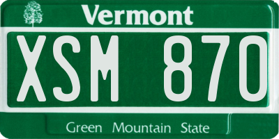 VT license plate XSM870