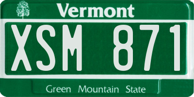 VT license plate XSM871