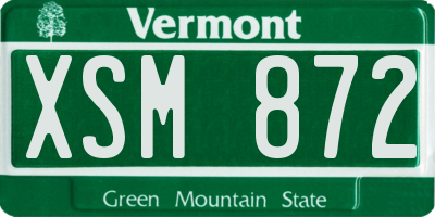VT license plate XSM872