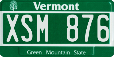 VT license plate XSM876