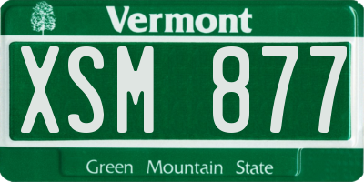 VT license plate XSM877