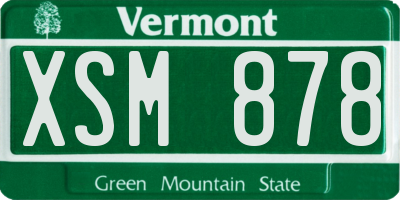 VT license plate XSM878