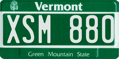 VT license plate XSM880