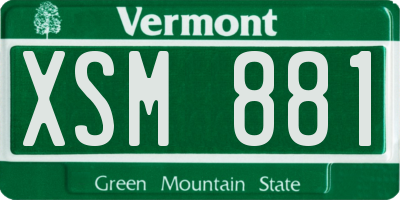 VT license plate XSM881