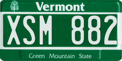 VT license plate XSM882