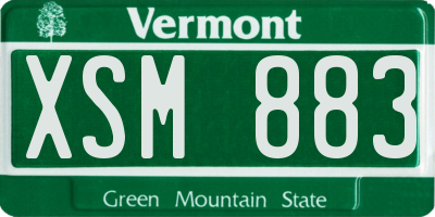 VT license plate XSM883