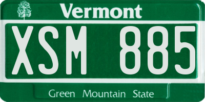 VT license plate XSM885