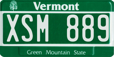 VT license plate XSM889