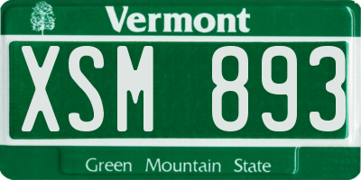 VT license plate XSM893