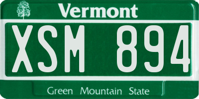 VT license plate XSM894