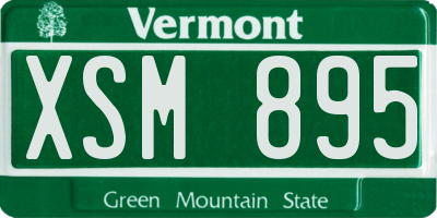 VT license plate XSM895