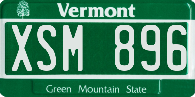 VT license plate XSM896