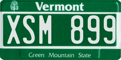 VT license plate XSM899