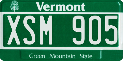 VT license plate XSM905