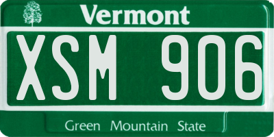 VT license plate XSM906