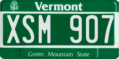 VT license plate XSM907