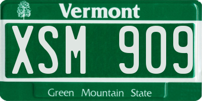 VT license plate XSM909