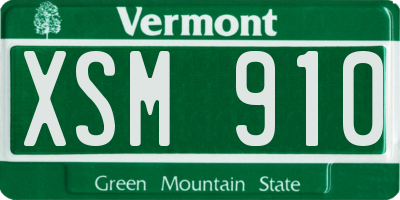 VT license plate XSM910