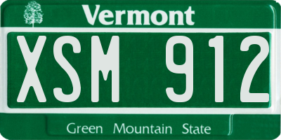 VT license plate XSM912