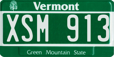 VT license plate XSM913