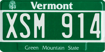 VT license plate XSM914