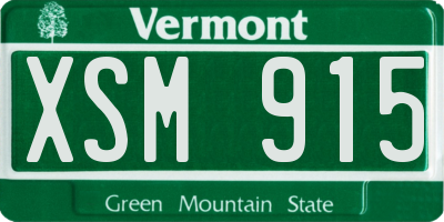 VT license plate XSM915