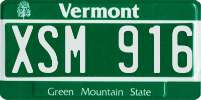 VT license plate XSM916