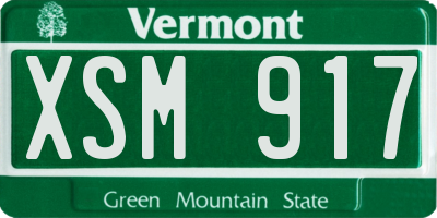 VT license plate XSM917