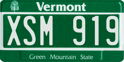 VT license plate XSM919