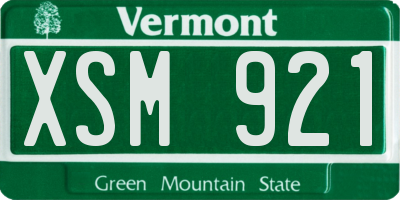 VT license plate XSM921