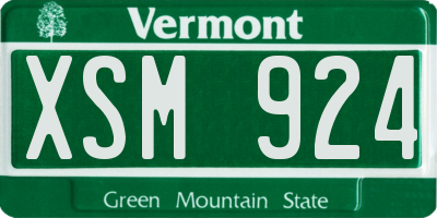 VT license plate XSM924