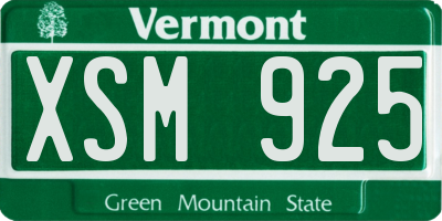 VT license plate XSM925