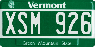 VT license plate XSM926