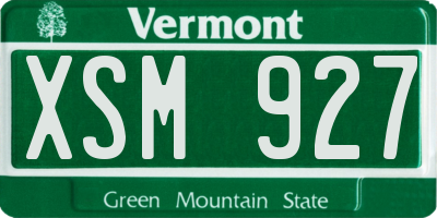 VT license plate XSM927