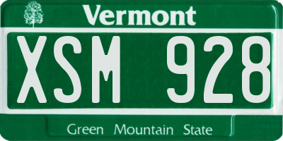VT license plate XSM928